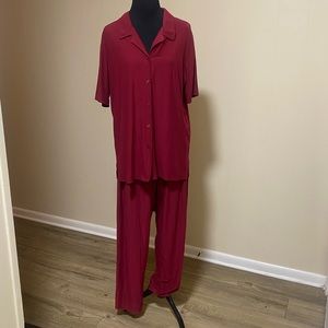 Maggie Sweet crimson pantsuit - super soft, easy care. Large